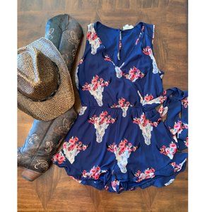 Peach Love California Blue Romper